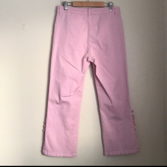 New Zara Light Pink Frilled Hem Trousers - Picture 6 of 7